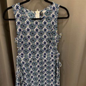 Blue and White Patterned Dress